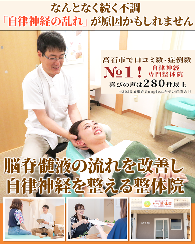 高石市で口コミ280件以上の自律神経専門整体院たつ整体院のキャッチコピーバナー