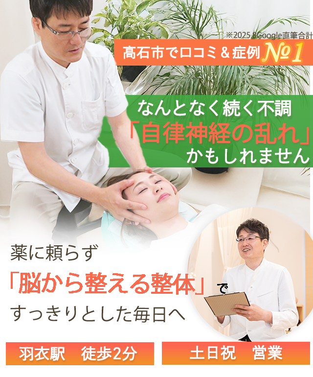 高石市で口コミ280件以上の自律神経専門整体院たつ整体院のキャッチコピーバナー