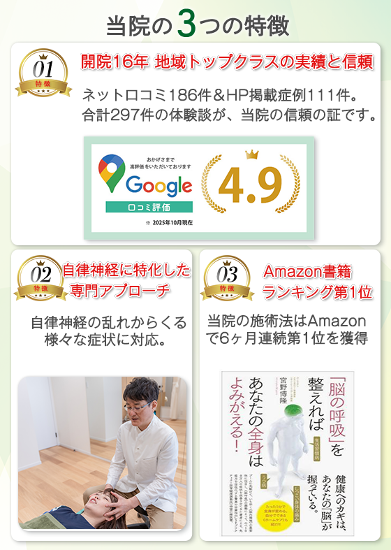 当院の3つの特徴バナー