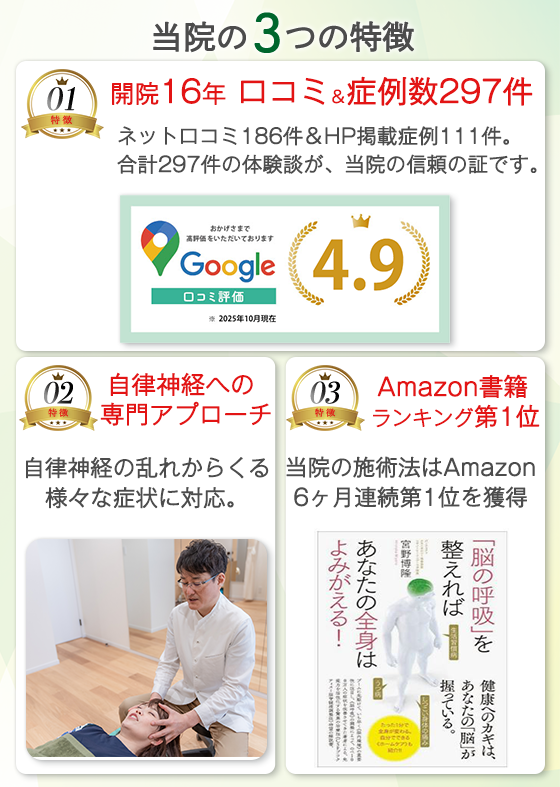 当院の3つの特徴バナー